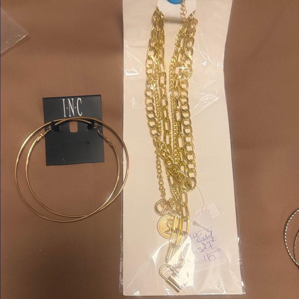 INC Hoop Earrings & Necklace